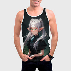 Майка-безрукавка мужская Фриерен во тьме, цвет: 3D-белый — фото 2