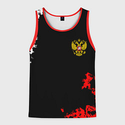 Майка-безрукавка мужская Россия спорт краски, цвет: 3D-красный