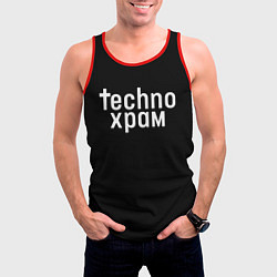 Майка-безрукавка мужская Techno храм надпись, цвет: 3D-красный — фото 2