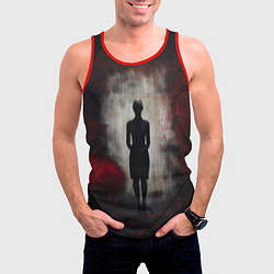 Майка-безрукавка мужская Одинокая девушка в тени, цвет: 3D-красный — фото 2