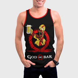 Майка-безрукавка мужская Бог бара, цвет: 3D-красный — фото 2
