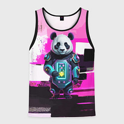 Мужская майка без рукавов Funny panda - cyberpunk