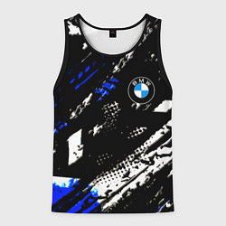 Майка-безрукавка мужская BMW stripes color auto sport, цвет: 3D-черный