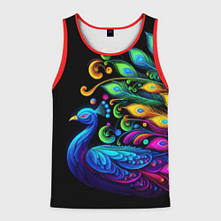 Мужская майка без рукавов Neon peacock - art