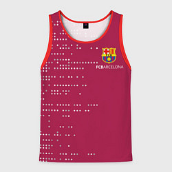 Майка-безрукавка мужская Футбольный клуб Барселона - бордовый, цвет: 3D-красный