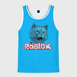Мужская майка без рукавов Roblox синий кот