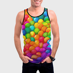 Майка-безрукавка мужская Радужные пупырки, цвет: 3D-черный — фото 2