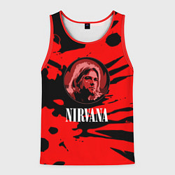 Майка-безрукавка мужская Nirvana красные краски рок бенд, цвет: 3D-красный
