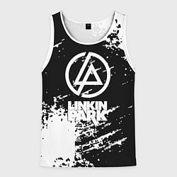 Майка-безрукавка мужская Linkin park logo краски текстура, цвет: 3D-белый