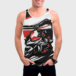 Майка-безрукавка мужская Мото-кросс, цвет: 3D-белый — фото 2