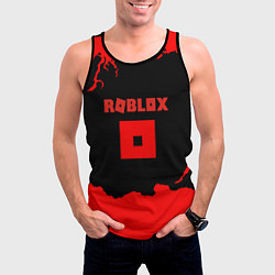 Майка-безрукавка мужская Roblox краски красные, цвет: 3D-черный — фото 2