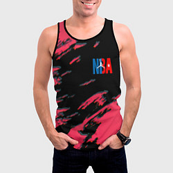 Майка-безрукавка мужская NBA краски текстура, цвет: 3D-черный — фото 2