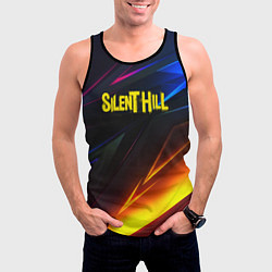 Майка-безрукавка мужская Silent hill stripes neon, цвет: 3D-черный — фото 2