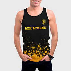 Майка-безрукавка мужская AEK Athens - gold gradient посередине, цвет: 3D-черный — фото 2