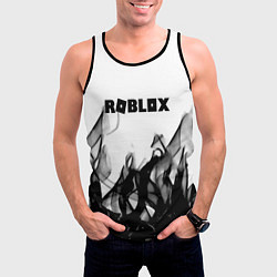 Майка-безрукавка мужская Roblox flame текстура, цвет: 3D-черный — фото 2