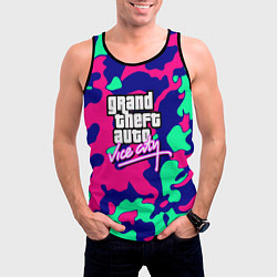 Майка-безрукавка мужская GTA vice city камуфляж, цвет: 3D-черный — фото 2