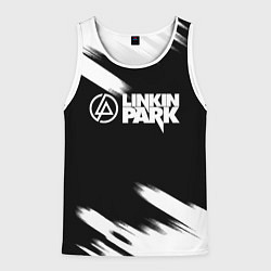 Майка-безрукавка мужская Linkin park рок бенд краски, цвет: 3D-белый