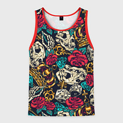 Майка-безрукавка мужская Tattoo dice skull, цвет: 3D-красный