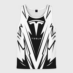 Мужская майка без рукавов Tesla - black and white
