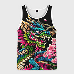 Майка-безрукавка мужская Irezumi - Japanese dragon ai art, цвет: 3D-белый