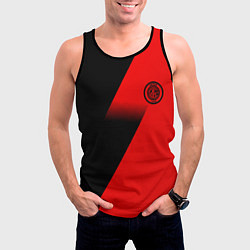 Майка-безрукавка мужская Inter geometry red sport, цвет: 3D-черный — фото 2