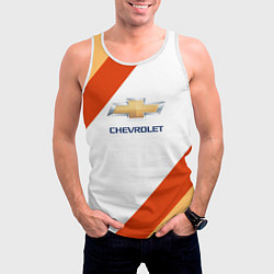 Майка-безрукавка мужская Chevrolet line, цвет: 3D-белый — фото 2
