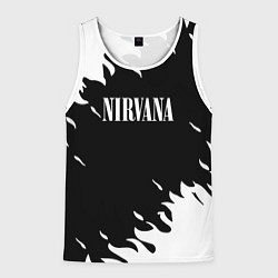 Майка-безрукавка мужская Nirvana текстура огонь, цвет: 3D-белый