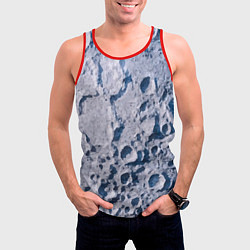 Майка-безрукавка мужская Кратеры на Луне - star dust, цвет: 3D-красный — фото 2