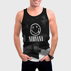 Майка-безрукавка мужская Nirvana текстура рок, цвет: 3D-черный — фото 2