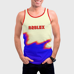 Майка-безрукавка мужская Roblox краски текстура game, цвет: 3D-красный — фото 2