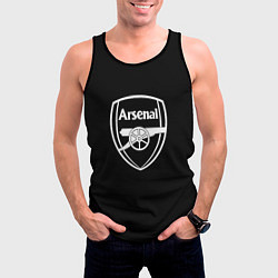 Майка-безрукавка мужская Arsenal fc белое лого, цвет: 3D-черный — фото 2