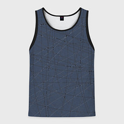 Майка-безрукавка мужская Абстракция порезы стальной синий, цвет: 3D-черный