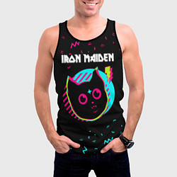 Майка-безрукавка мужская Iron Maiden - rock star cat, цвет: 3D-черный — фото 2