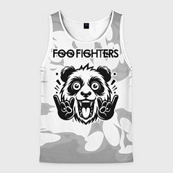 Майка-безрукавка мужская Foo Fighters рок панда на светлом фоне, цвет: 3D-белый