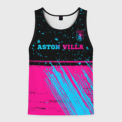 Майка-безрукавка мужская Aston Villa - neon gradient посередине, цвет: 3D-черный