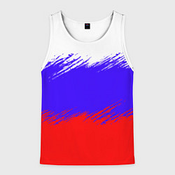 Майка-безрукавка мужская Триколор штрихи, цвет: 3D-белый