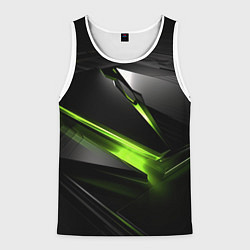 Мужская майка без рукавов Зеленая абстрактная конструкция в стиле nvidia