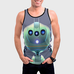 Майка-безрукавка мужская Робот человекоподобный, цвет: 3D-черный — фото 2