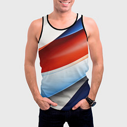 Майка-безрукавка мужская Абстрактный минимализм плавные волнистые линии, цвет: 3D-черный — фото 2