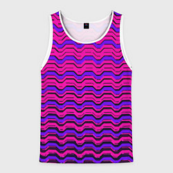 Мужская майка без рукавов Розовые линии и чёрные полосы
