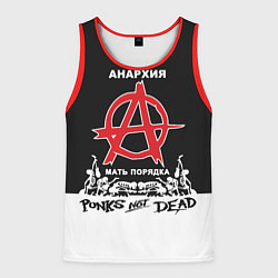 Майка-безрукавка мужская Анархия - Punks not dead, цвет: 3D-красный