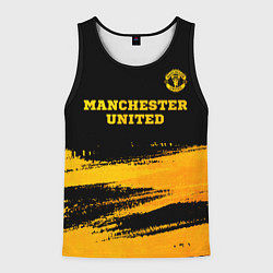 Мужская майка без рукавов Manchester United - gold gradient посередине