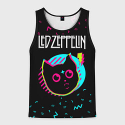 Майка-безрукавка мужская Led Zeppelin - rock star cat, цвет: 3D-черный