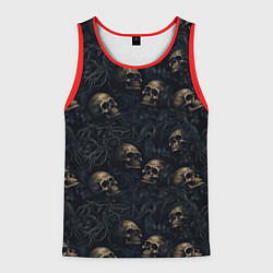 Мужская майка без рукавов Черепа в кустах