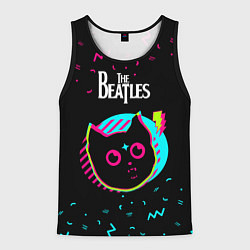 Майка-безрукавка мужская The Beatles - rock star cat, цвет: 3D-черный