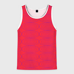 Мужская майка без рукавов Паттерн из овалов на алом красном
