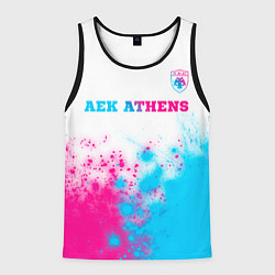 Мужская майка без рукавов AEK Athens neon gradient style посередине