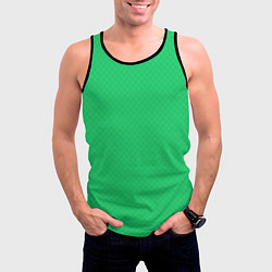 Майка-безрукавка мужская Яркий зелёный текстурированный в мелкий квадрат, цвет: 3D-черный — фото 2