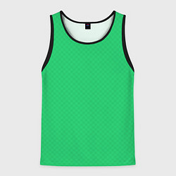 Майка-безрукавка мужская Яркий зелёный текстурированный в мелкий квадрат, цвет: 3D-черный
