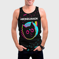 Майка-безрукавка мужская Nickelback - rock star cat, цвет: 3D-черный — фото 2